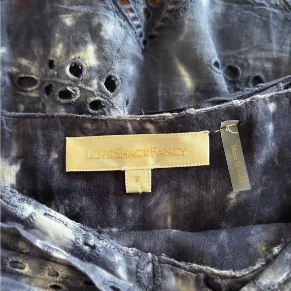 LoveShackFancy Navy Tie-Dye Ruffle Skort - Picture 5 of 5